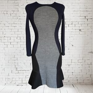Aquilano‎ Rimondi Italy Dress Black Gray Sz EU 40 Fits like a US 4 Long Sleeves